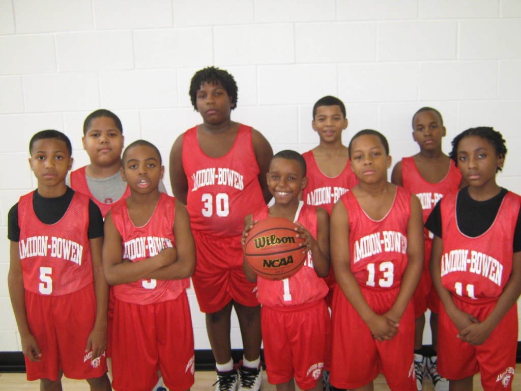 The Amidon Bowen boys' basketball team